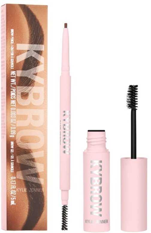 Set Kylie Cosmetics: Kybrow Defined Eyebrow Kreminis Pieštukas & 2-In-1 003 Cool Brown 0.09 g + By Kylie Define Eyebrow Gel Translucent, 5 ml
