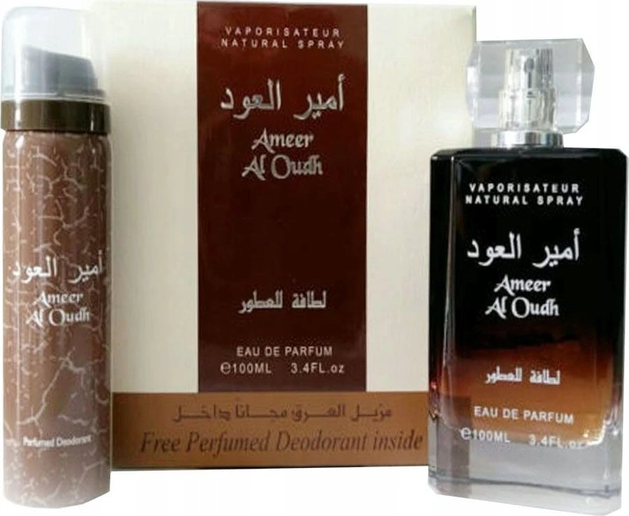 Unisex rinkinys Lattafa Ameer Al Oudh (kvepalai Lattafa Ameer Al Oudh EDP, 100 ml + dezodorantas 50 ml)