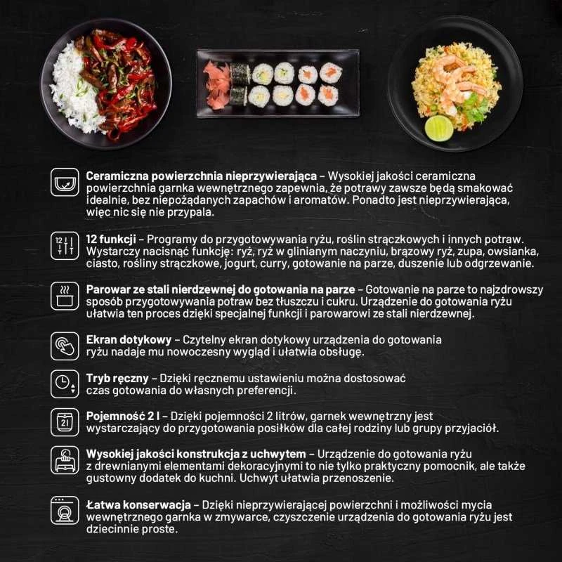 Lauben 2000BW funkcijų pristatymo infografika