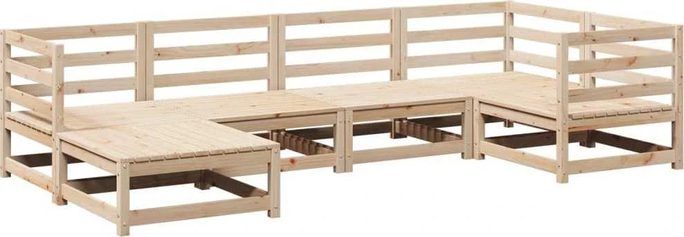 Lauko baldų komplektas Sodo sofos komplektas, 6 dalių, pušies medienos masyvas