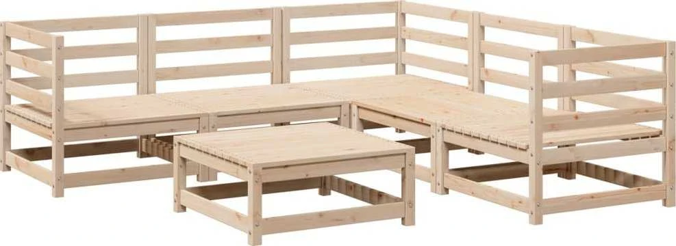 Lauko baldų komplektas Sodo sofos komplektas, 6 dalių, pušies medienos masyvas