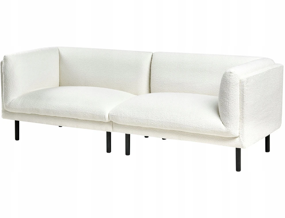Sofa Beliani 5 vietų svetainės baldų komplektas VORGOD Boucle, kreminės baltos spalvos
