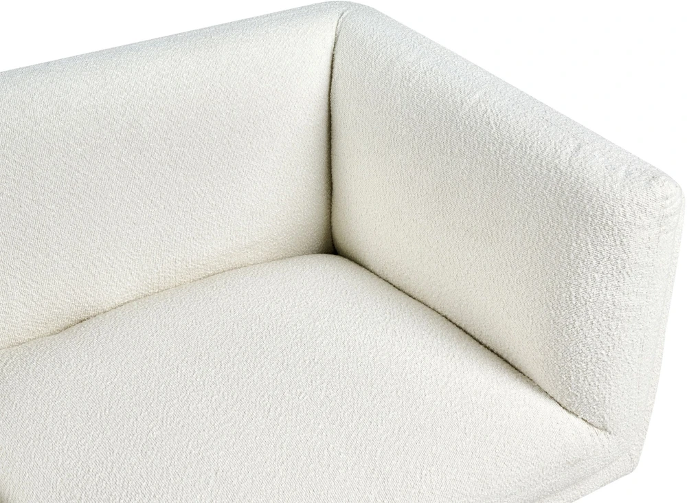 Sofa Beliani 5 vietų svetainės baldų komplektas VORGOD Boucle, kreminės baltos spalvos