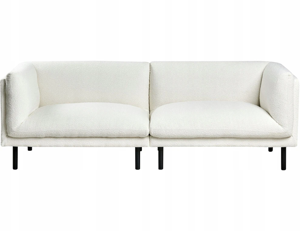 Sofa Beliani 5 vietų svetainės baldų komplektas VORGOD Boucle, kreminės baltos spalvos