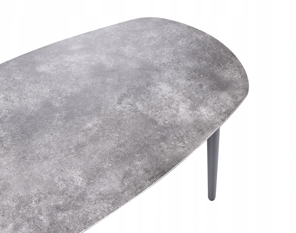 Lauko baldų komplektas Beliani L formos sodo kampinė sofa su staliuku LEFFE kairinis pilkas metalinis