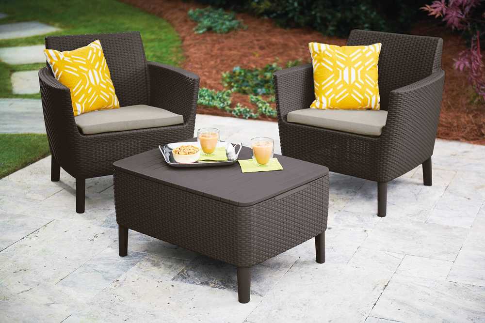 Lauko baldų komplektas Keter Sodo baldų komplektas Salemo Balcony Set ruda