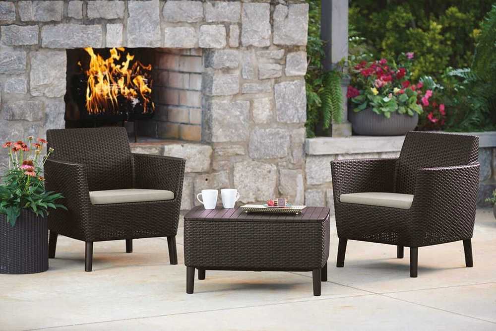 Lauko baldų komplektas Keter Sodo baldų komplektas Salemo Balcony Set ruda