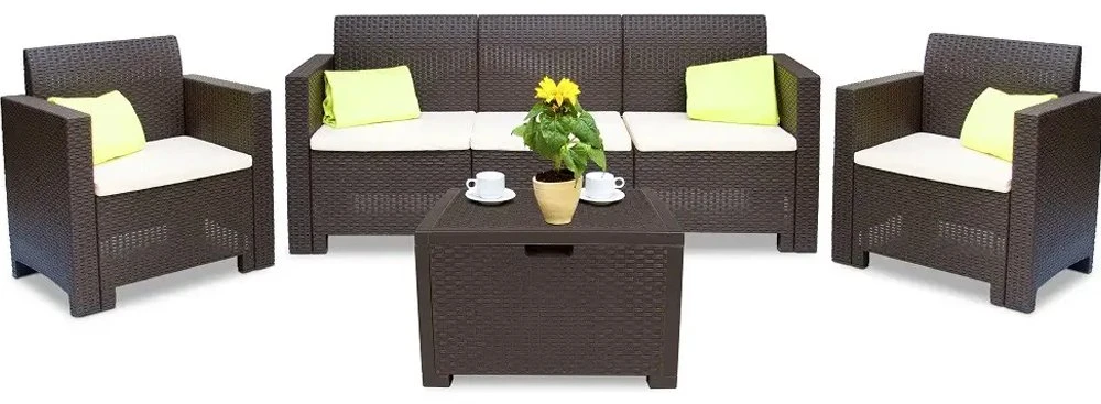 Lauko baldų komplektas Gardena Bica Sodo baldų komplektas Set Nebraska 3 ruda