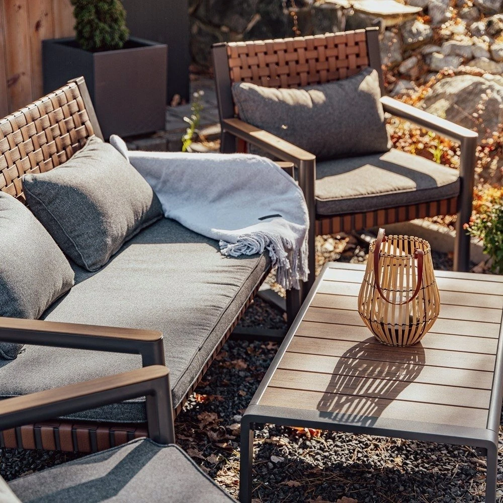 Lauko baldų komplektas Selsey Sodo baldų rinkinys TEXAS su sofa, foteliais ir kavos staliuku PILKAS