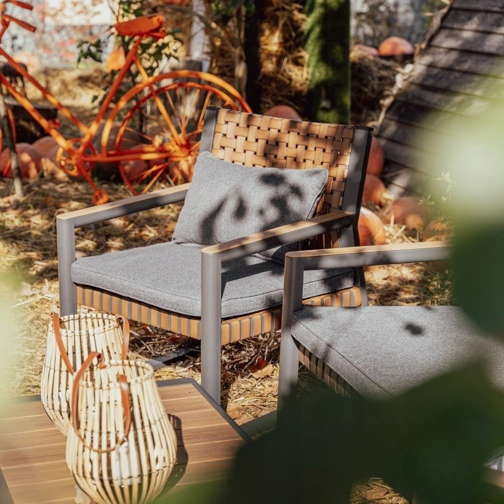 Lauko baldų komplektas Selsey Sodo baldų rinkinys TEXAS su sofa, foteliais ir kavos staliuku PILKAS