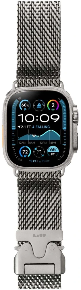 Dėklas „Laut LAUT SATURN LOOP“ titano austo tinklelio dirželis „Apple Watch“ laikrodžiui