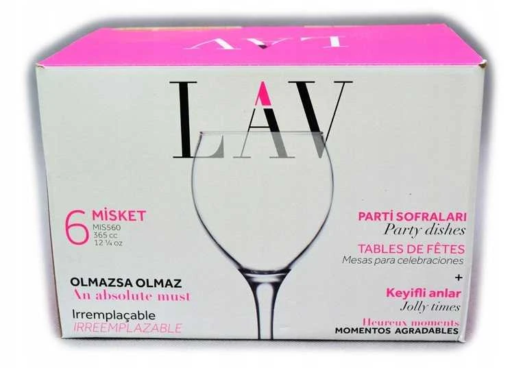 Vyno taurės LAV MISKET LV-MIS560F, 365 ml, 6 vnt.