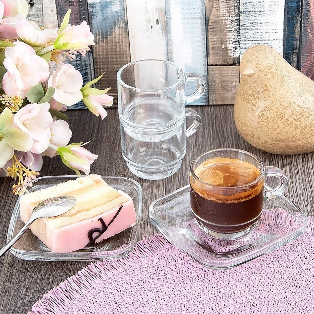 LAV Espresso puodelių rinkinys su lėkštutėmis 75 ml 6 vnt.