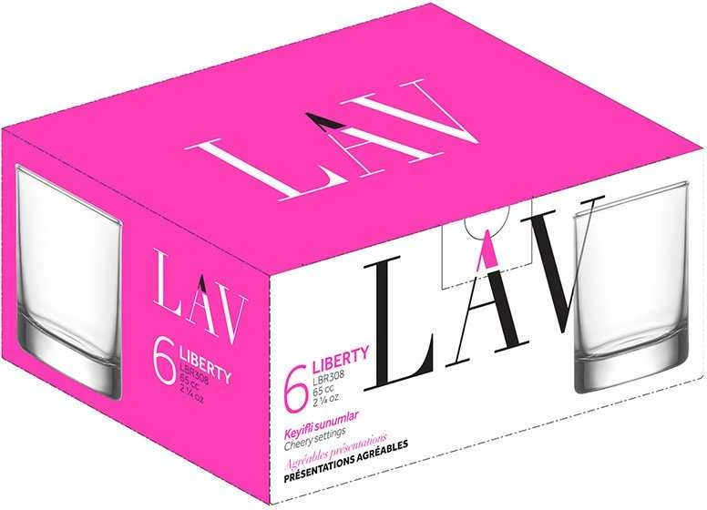 Stikliukai LAV LIBERTY LBR308F, 65 ml, 6 vnt.