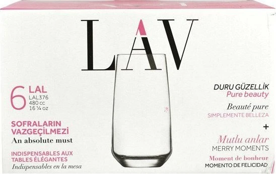 Stiklinės LAV LAL LV-LAL376F, 480 ml, 6 vnt.
