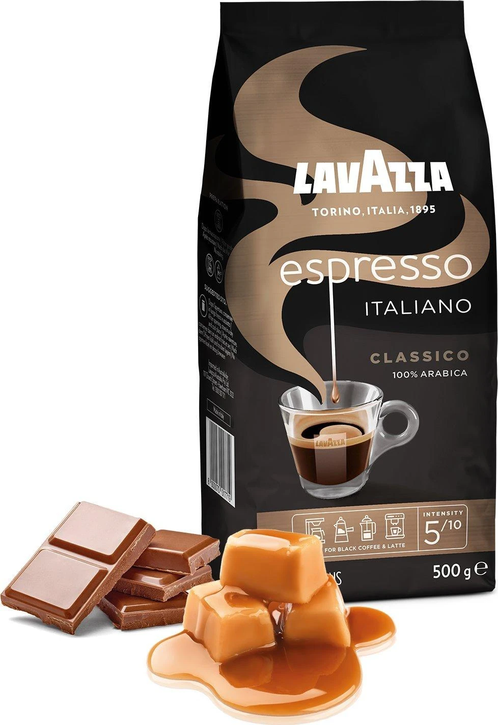Lavazza Caffe Espresso 500g kavos pupelių
