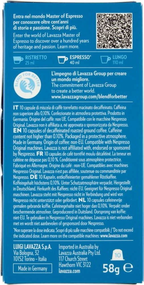 Kavos kapsulės LAVAZZA NCC Decaf, 58g