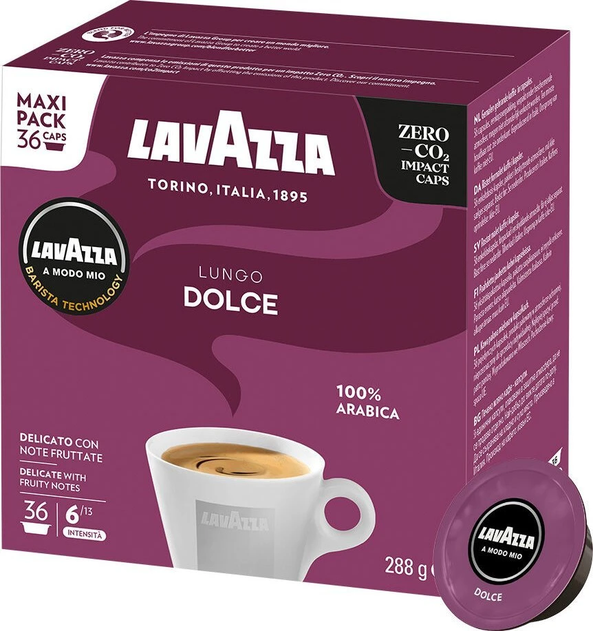 Coffee capsules Lavazza Lungo Dolce. MODO MIO 288g. 36 pcs