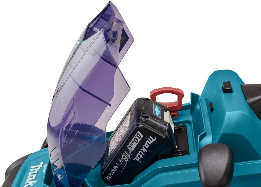 Makita DLM330RT akumuliatorinė vejapjovė 18 V ličio jonų, 1 x 5,0 Ah, DC18RC, 33 cm, 3 viename (pjovimas / surinkimas / mulčiavimas), 12,6kg,