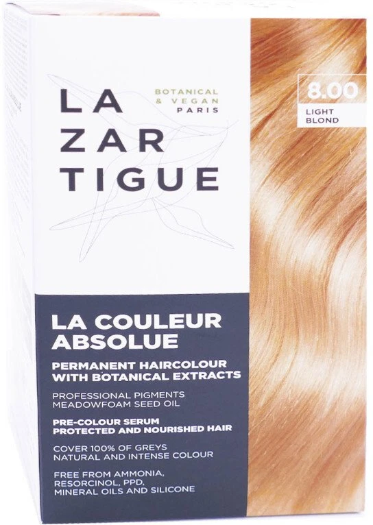 Lazartigue La Couleur Absolue Permanent Hair Dye 8.00 Light Blond, 143 ml