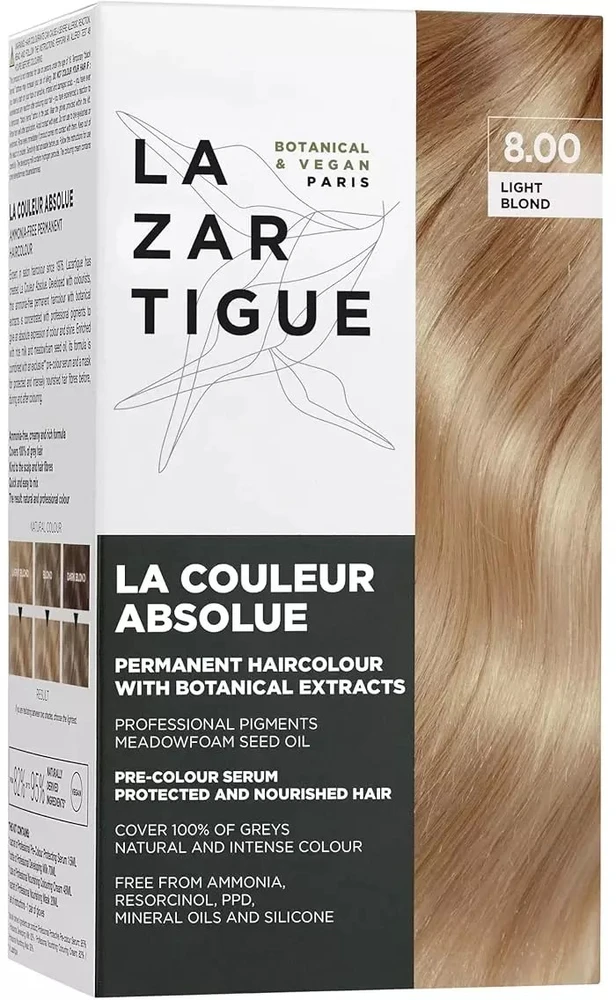 Lazartigue La Couleur Absolue Permanent Hair Dye 8.00 Light Blond, 143 ml