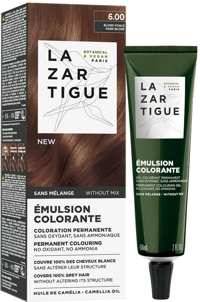 Lazartigue emulsiniai plaukų dažai „Colorante“ 6.00 tamsiai blondinė, 60 ml