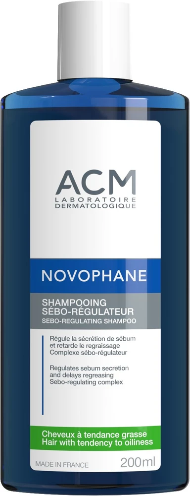 Laboratoire ACM Novophane Hair šampūnas, reguliuojantis per didelį riebalų išsiskyrimą, 200 ml