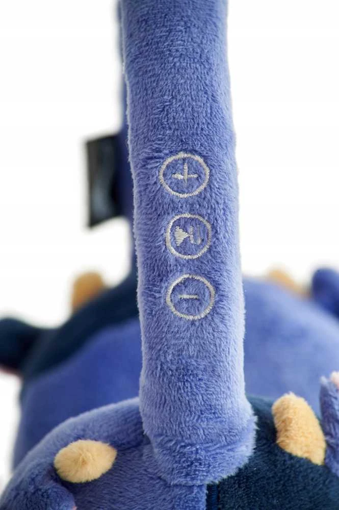 Squishmallows ausinių valdymo mygtukų detalė