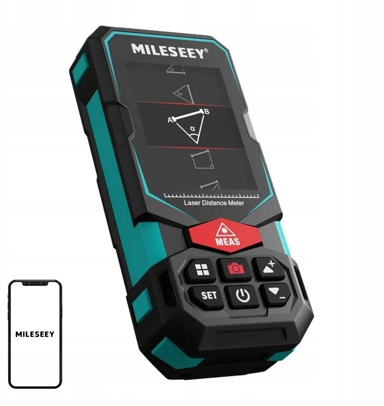Matavimo Priemonė - Mileseey S7 Lazerinis Atstumo Matuoklis 100m, ±2 mm Tikslumas, Bluetooth, IP65 Juodas