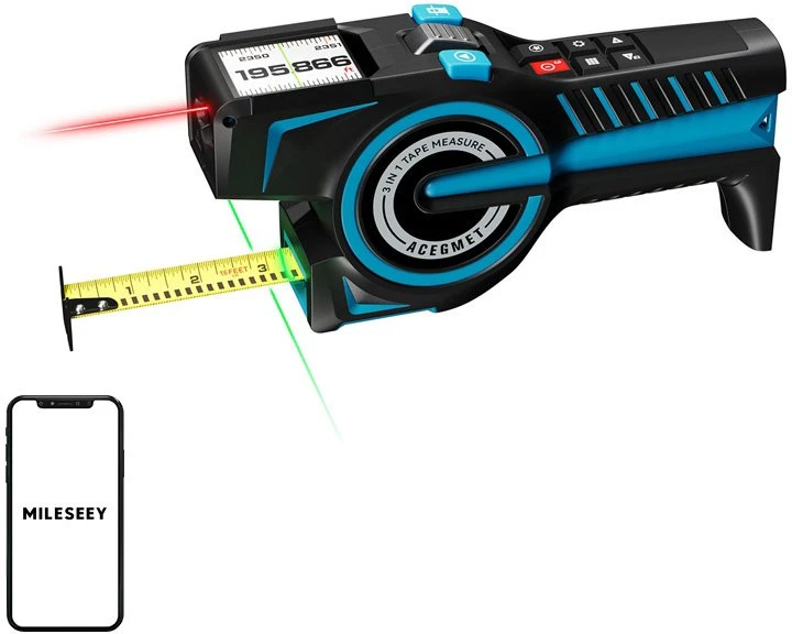 „Mileseey DTX 10“ lazerinis atstumo matuoklis su 100 metrų matavimo juosta