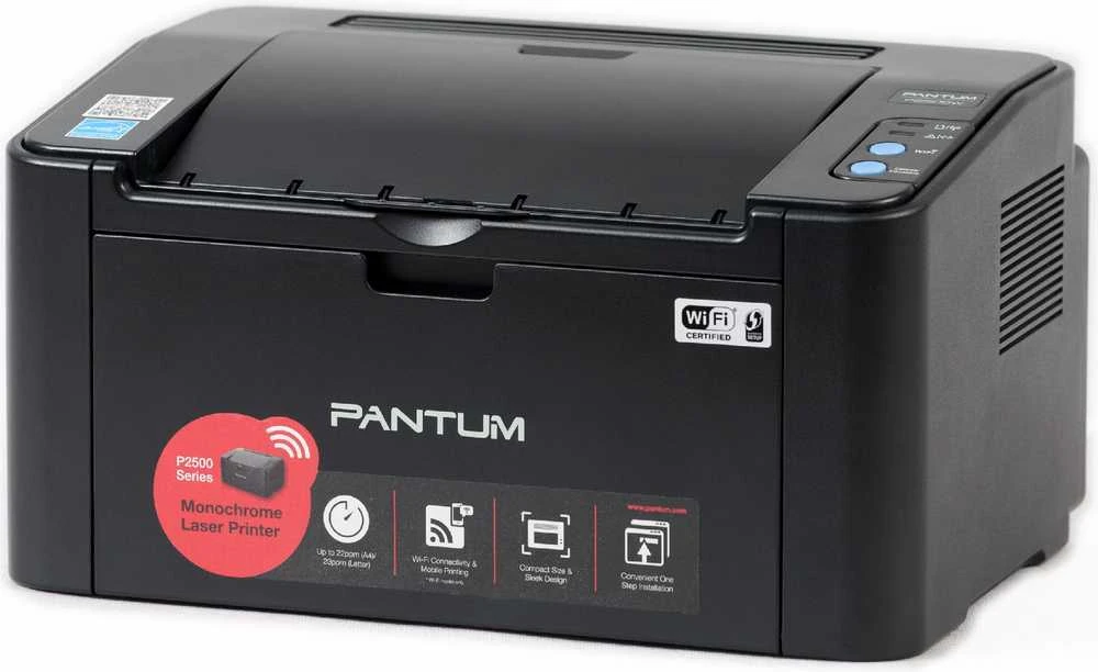 Spausdintuvas lazerinis Pantum P2500W, juodai baltas, A4, Wi-Fi