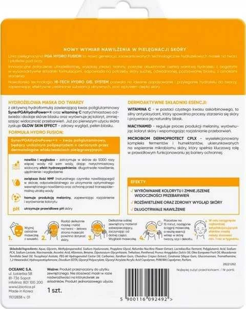 LBIOTICA / BIOVAX Lbiotica / Biovax L`biotica PGA hydr fusion + vitaminas C hidrogelinė veido kaukė – drėkinimas ir švytėjimas