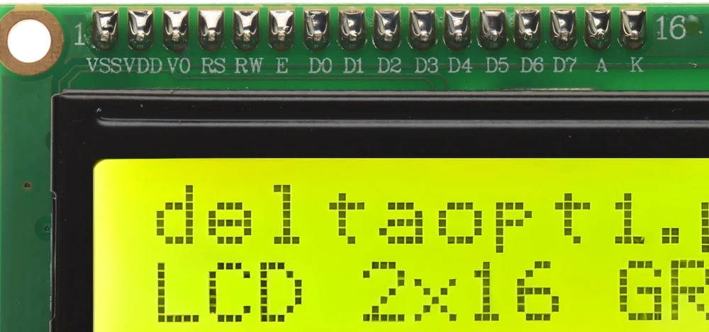 LCD ekranas 2x16 simbolių žalias su jungtimis - justPi