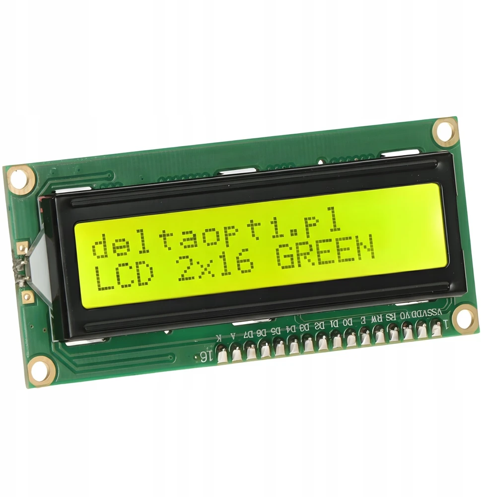 LCD ekranas 2x16 simbolių žalias su jungtimis - justPi