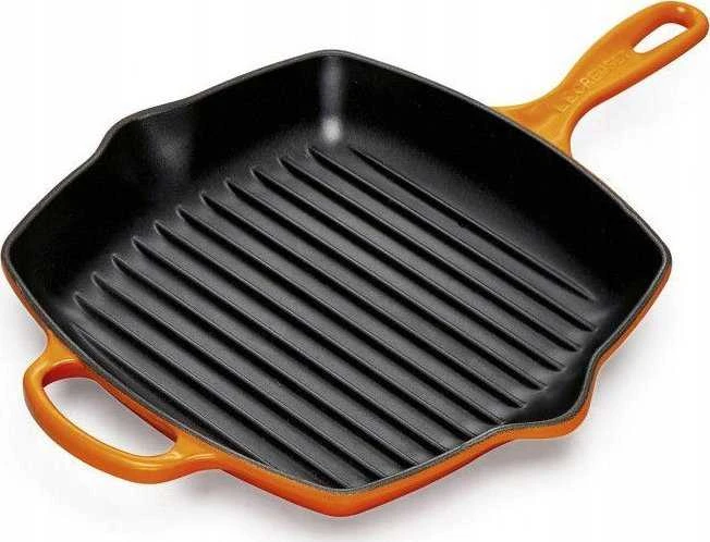 Virtuvės Indai - Le Creuset Signature Kvadratinė Grilio Keptuvė 26cm Indukcinė Indaplovėje Saugoma Raudona