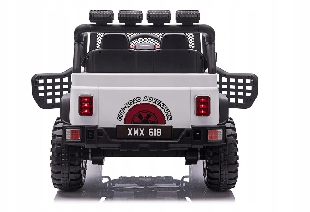 Lean Cars Vaikiškas elektrinis Jeep BEAST 4x4 su LED šviesomis ir saugos mygtuku, nuo 3 metų, juodas
