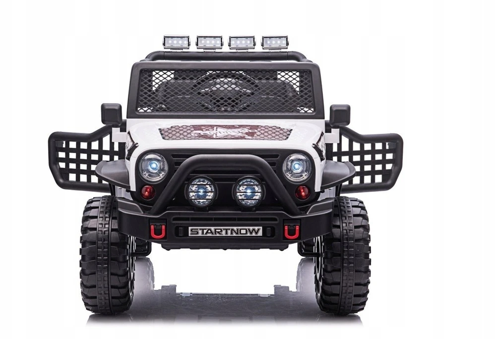 Lean Cars Vaikiškas elektrinis Jeep BEAST 4x4 su LED šviesomis ir saugos mygtuku, nuo 3 metų, juodas