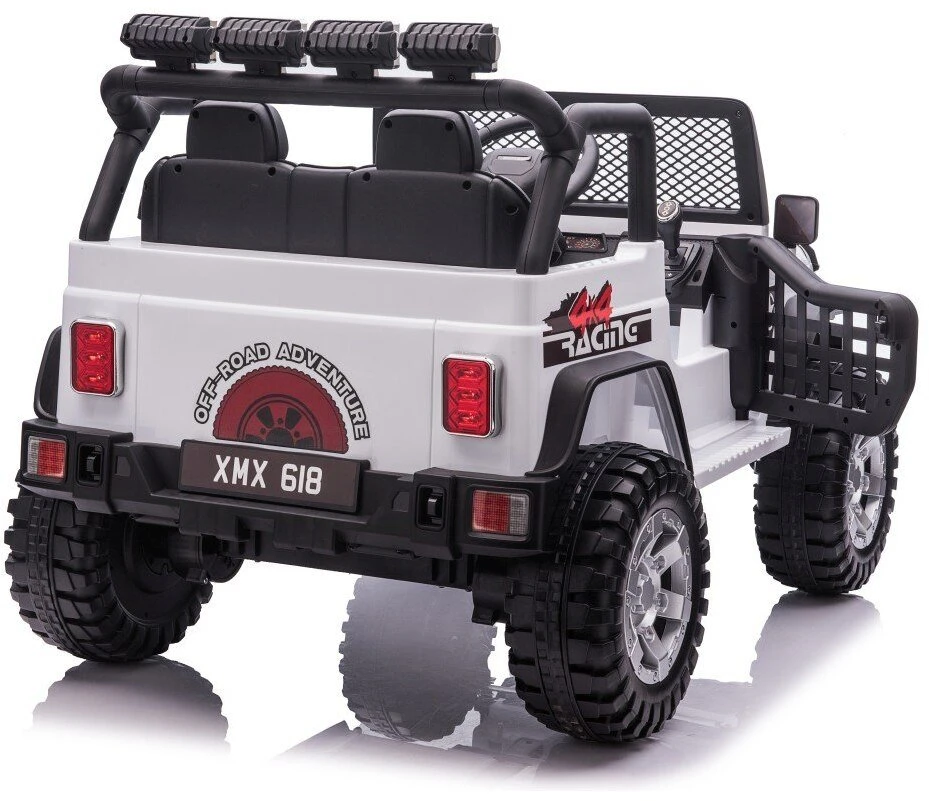 Lean Cars Vaikiškas elektrinis Jeep BEAST 4x4 su LED šviesomis ir saugos mygtuku, nuo 3 metų, juodas