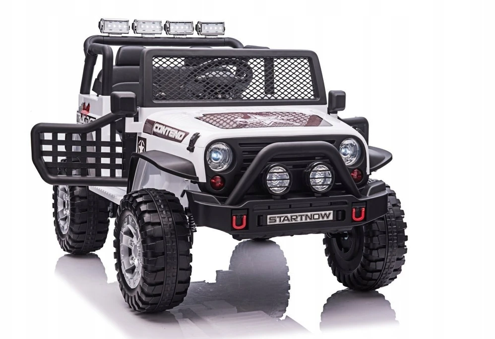 Lean Cars Vaikiškas elektrinis Jeep BEAST 4x4 su LED šviesomis ir saugos mygtuku, nuo 3 metų, juodas