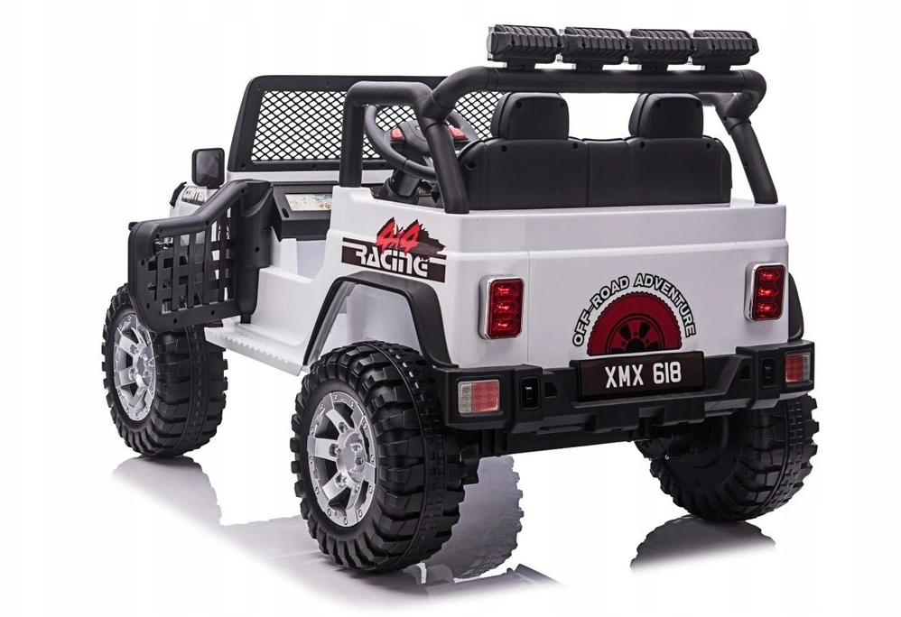 Lean Cars Vaikiškas elektrinis Jeep BEAST 4x4 su LED šviesomis ir saugos mygtuku, nuo 3 metų, juodas