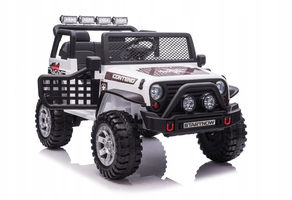 Lean Cars Vaikiškas elektrinis Jeep BEAST 4x4 su LED šviesomis ir saugos mygtuku, nuo 3 metų, juodas