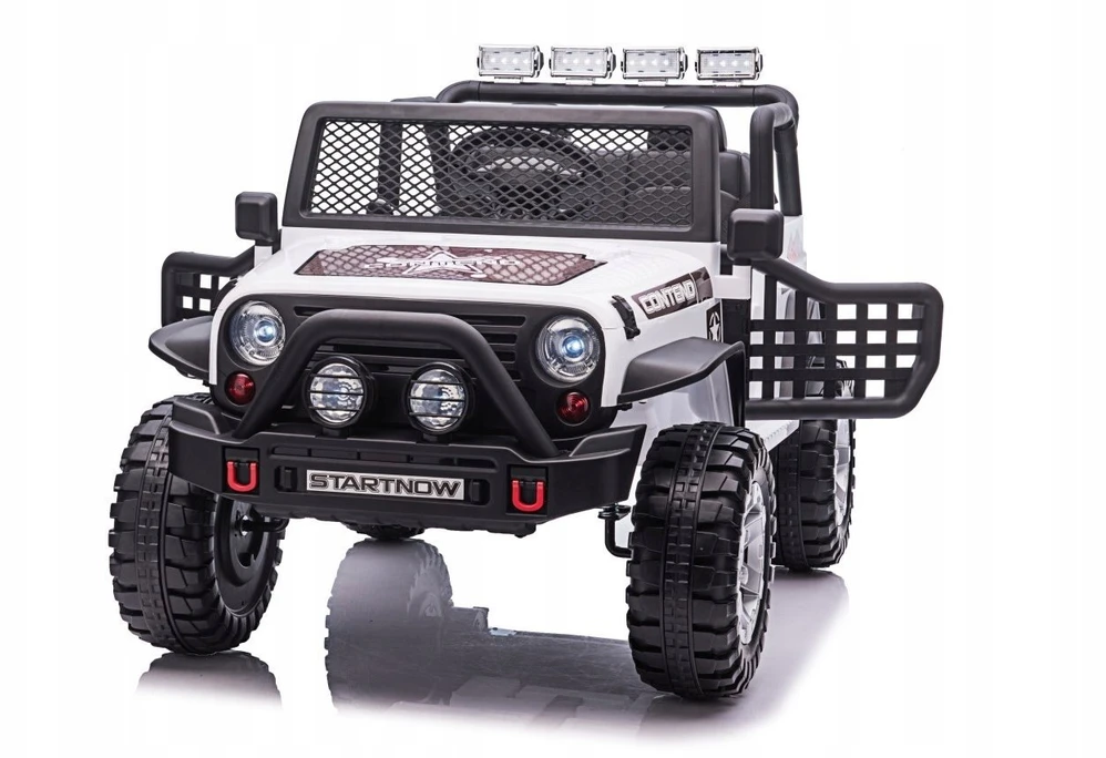 Lean Cars Vaikiškas elektrinis Jeep BEAST 4x4 su LED šviesomis ir saugos mygtuku, nuo 3 metų, juodas