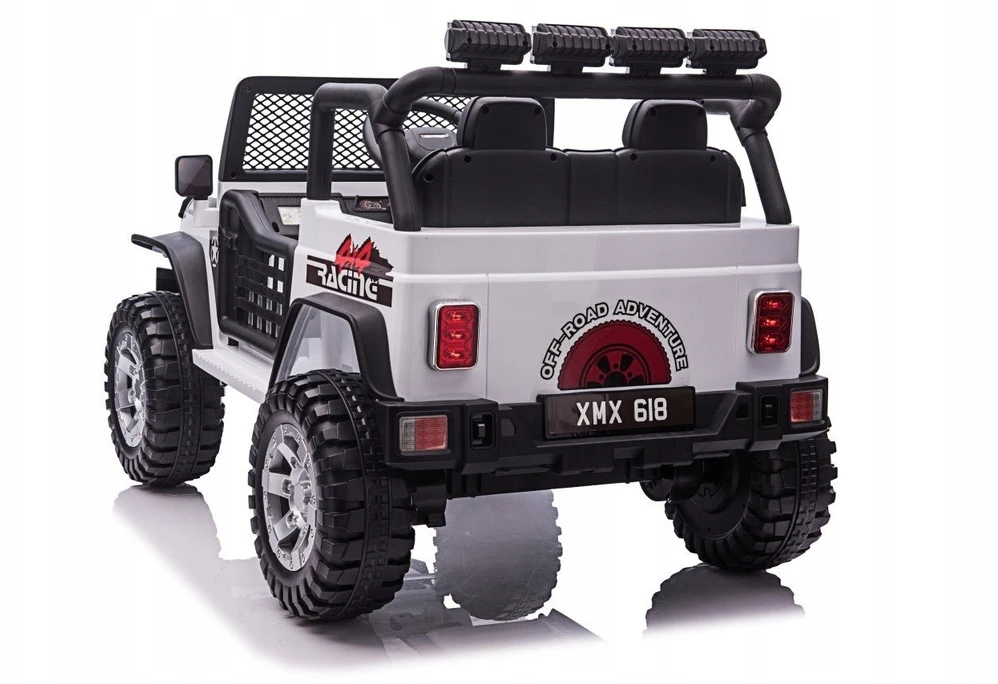 Lean Cars Vaikiškas elektrinis Jeep BEAST 4x4 su LED šviesomis ir saugos mygtuku, nuo 3 metų, juodas