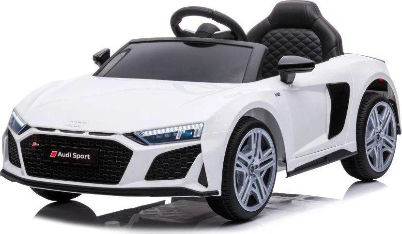 Lean Cars Vienvietis elektromobilis vaikams: Audi R8 Lift A300, baltos spalvos