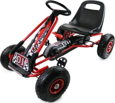 Lean Cars Gokart raudoni A-15 pripučiami ratai