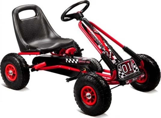 Lean Cars Gokart raudoni A-15 pripučiami ratai
