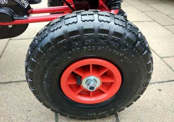 Lean Cars Gokart raudoni A-15 pripučiami ratai