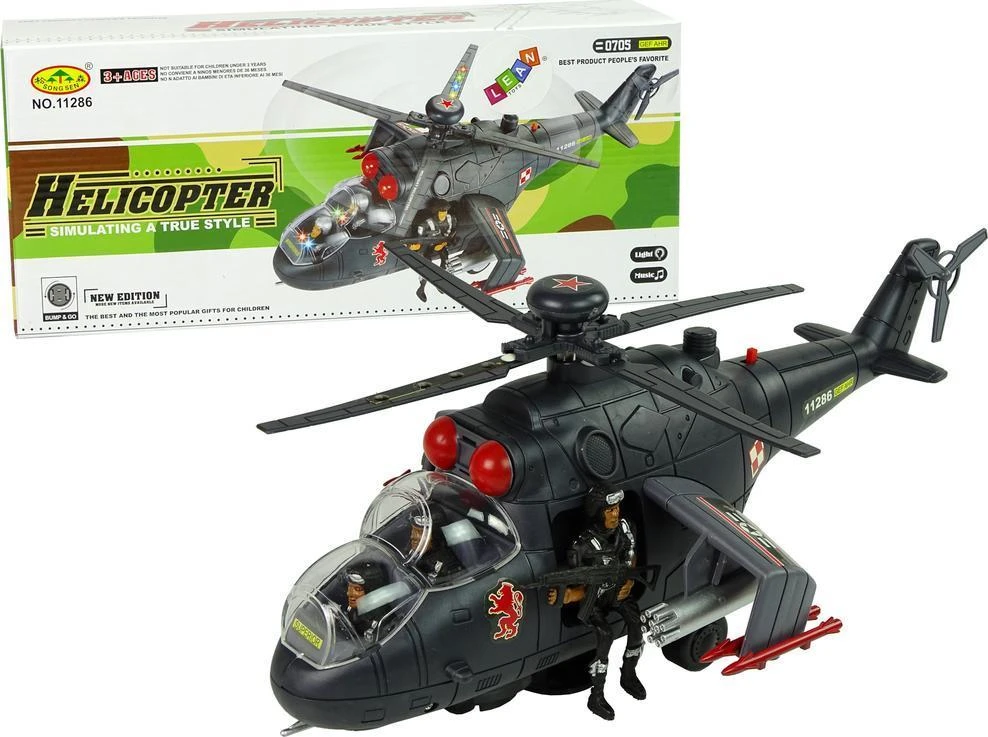 Lean Toys Žaislinis karinis sraigtasparnis, modelis - 10037-uniw