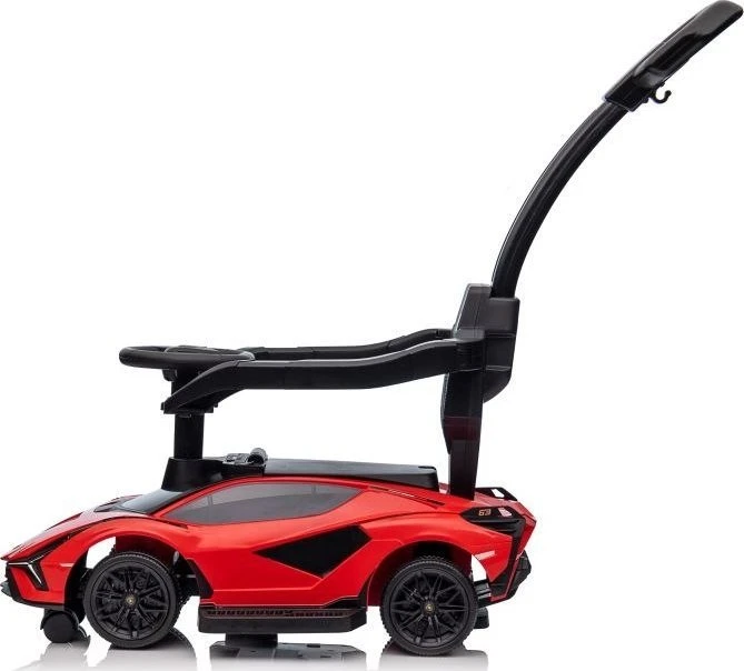 Lean Cars „Lamborghini QLS-996T“ važiuojamasis automobilis su stūmikliu, raudonas