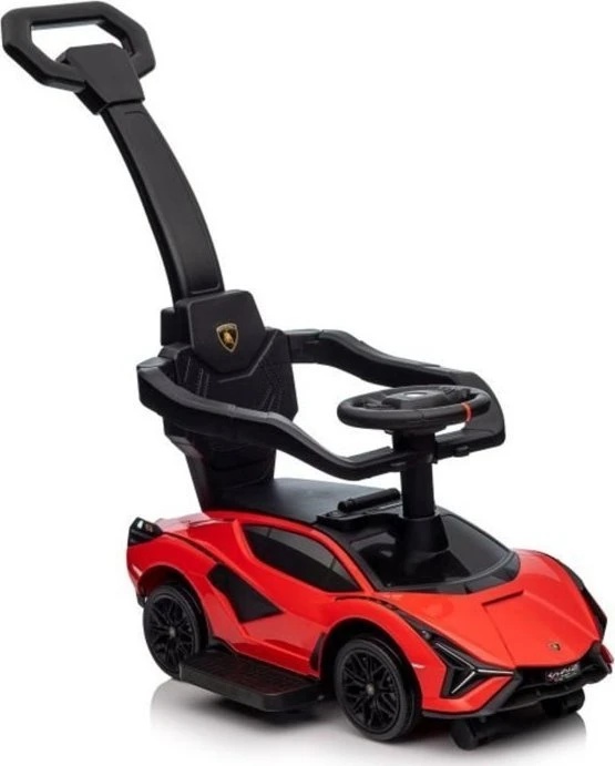 Lean Cars „Lamborghini QLS-996T“ važiuojamasis automobilis su stūmikliu, raudonas